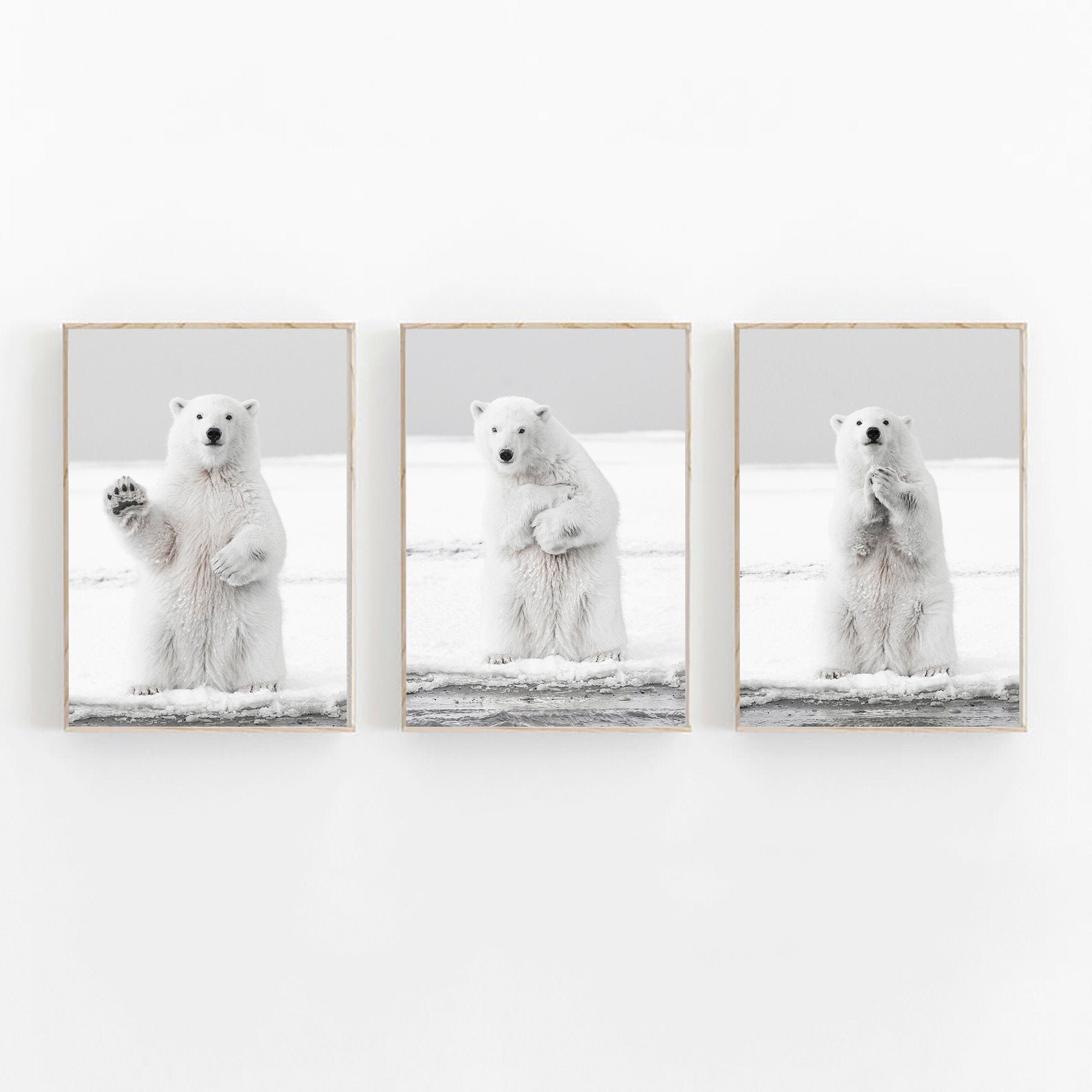Toile à Aiguilles Ours Polaire — Peinture Main Sur Toile Mono 18 Mesh | Art Mural Maison
