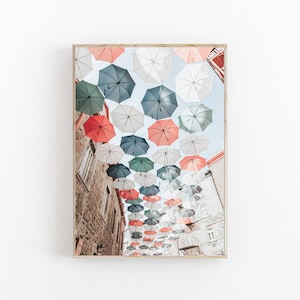 France Print, Umbrella Art, France Travel Photo, Sanremo Print, Paris France Rue Royale Umbrella Street, Umbrella Street Print,landscape Art