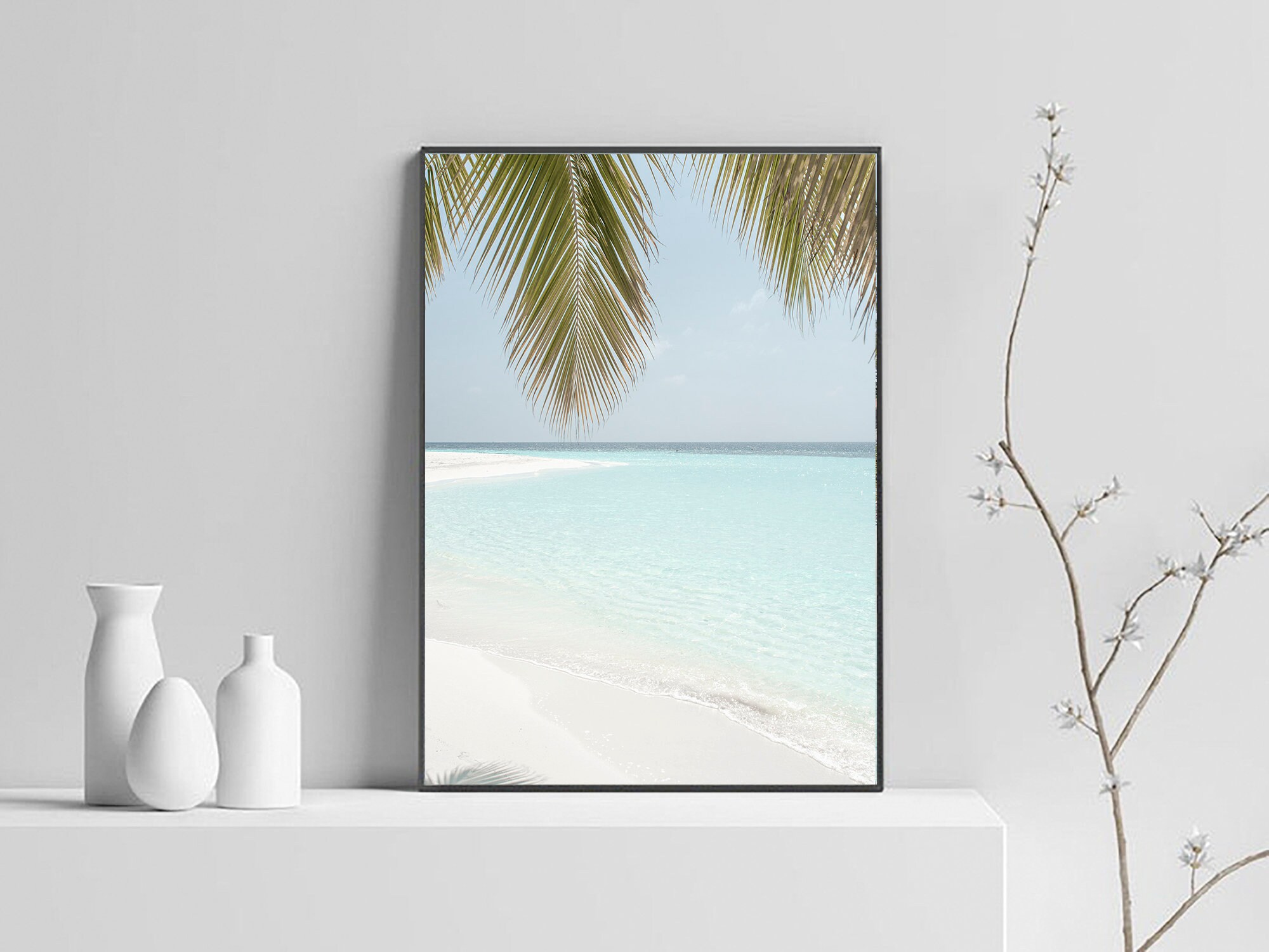Maldives Print, Maldives Wall Art, Beach Printable Wall Art, Palm Tree ...