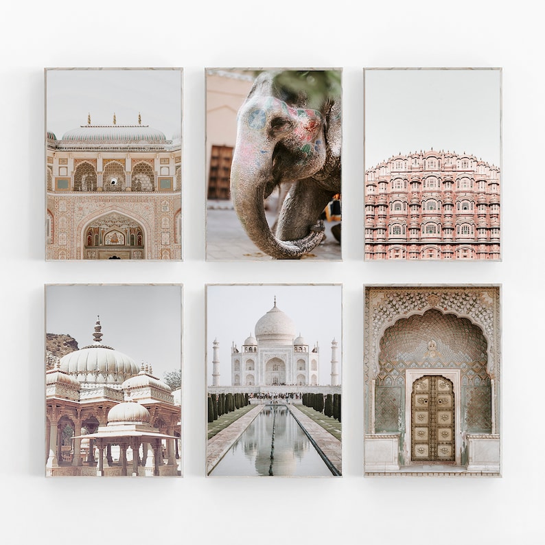 India Print Set of 6 India Wall Art Cityscape Wall Art Boho Etsy España