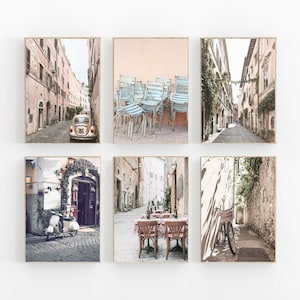 Italy Print Set of 6, Rome Print, Rome Italy Art Print, Italy Gallery Wall, Travel Wall Print, Italia Set of 6 Prints,Mediterranean Wall Art