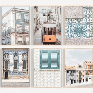 Portugal Art Prints, Lissabon Print, Portuguese Tile Art Decor, Portugal Set of 6, Portugal Wall Art, European Travel Poster, Lisboa Poster