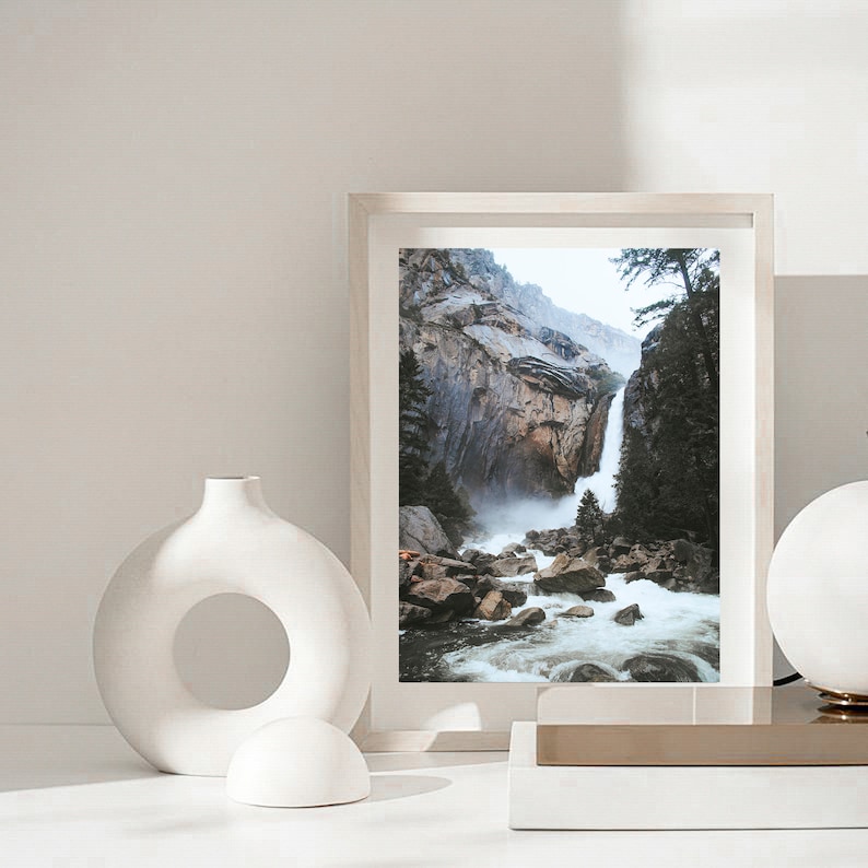 Mountain Print, Waterfall Art Print, Nature Printable Art, Mountain Wall Art,Mountain Landscape Print, Mountain Lake Art,Mountain Lake Print image 6