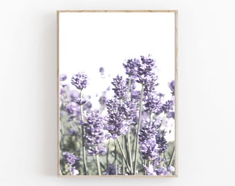 Lavender Flowers Print, Modern Farmhouse Printable Art, Lavender Printable, Farmhouse Botanical Print, Floral Wall Art, Lavender Art Print