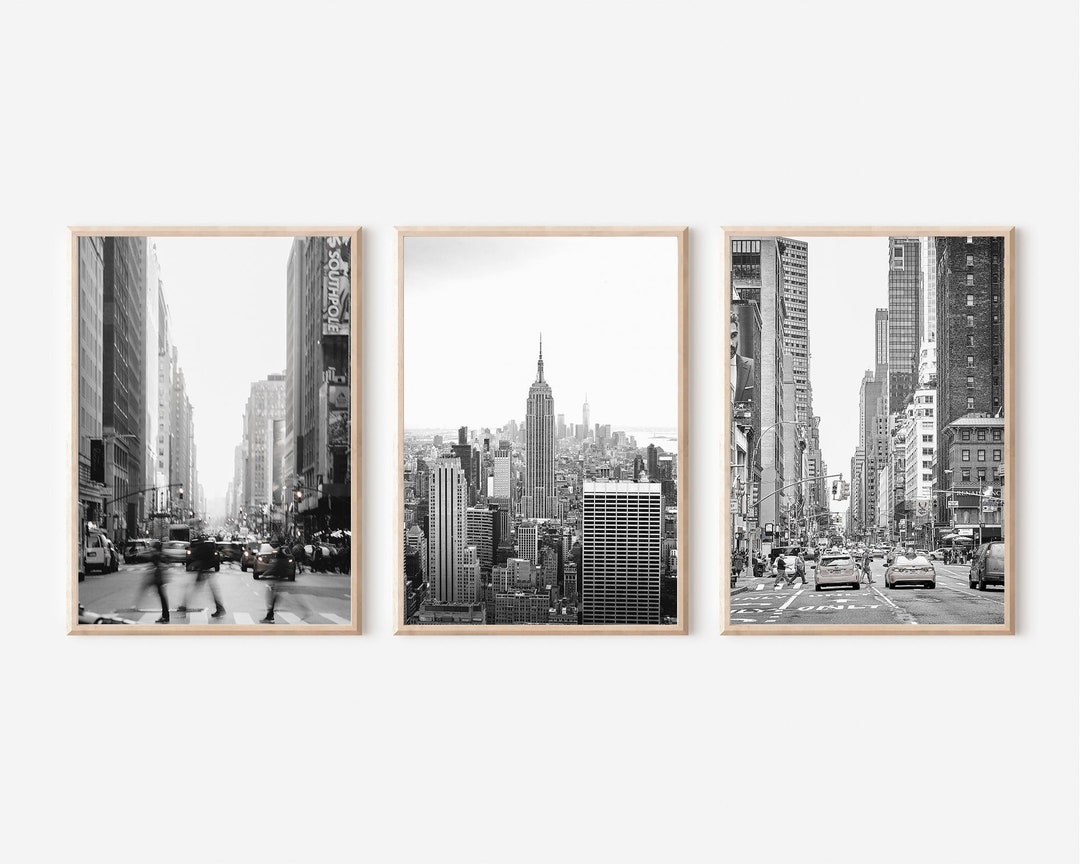 New York City Black and White Set of 3 New York Photo Print New York ...