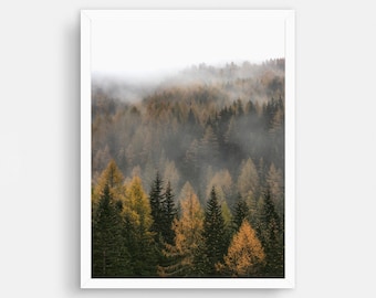 Forest Print, Forest Wall Art, Nordic Decor, Living Room Decor, Woodland, Fir Trees Print, Minimalist Scandinavian Poster, Large Wall Art