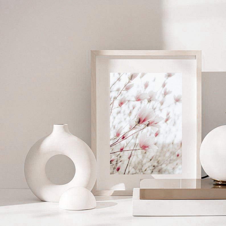 Pink Magnolia Print, Magnolia Wall Art, Printable Wall Decor, Magnolia Flower, Modern Minimalist Poster,Magnolia Art Print, Botanical Prints image 7
