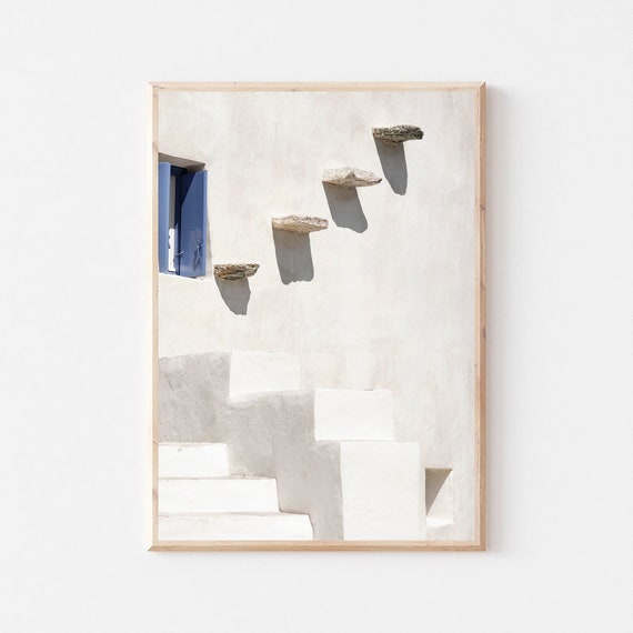 Stairs Print,Neutral Minimalist Wall Art,Black And White Art,Printable Wall Art,Modern Art Print,White Gray,Greek Architecture,Entryway Art