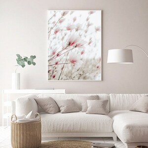 Pink Magnolia Print, Magnolia Wall Art, Printable Wall Decor, Magnolia Flower, Modern Minimalist Poster,Magnolia Art Print, Botanical Prints image 3