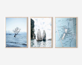 New Zealand Photo Print Set: Wanaka Tree, Lake Taupo (Digital Download)