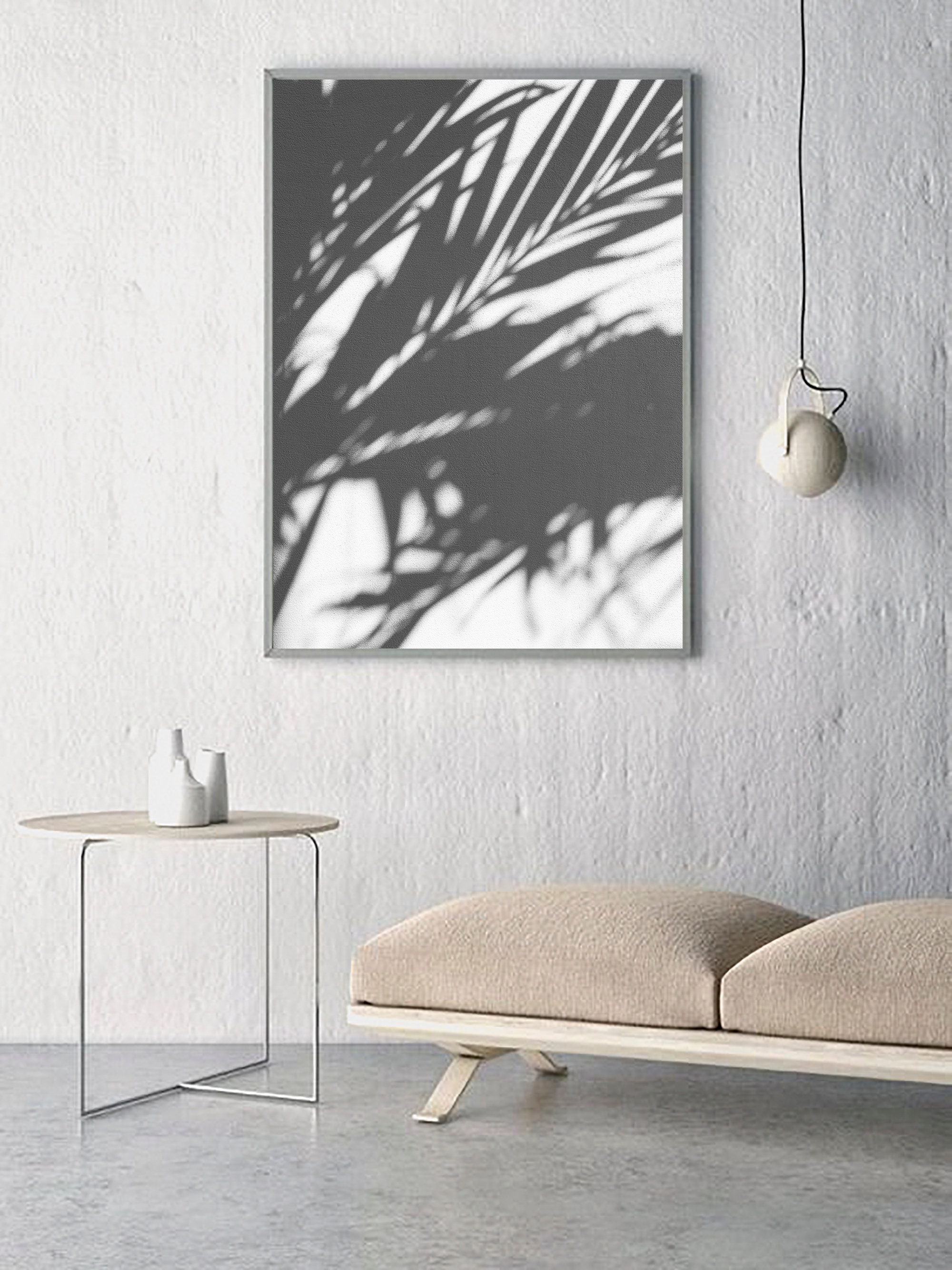 Palm Leaves Print, Black and White Art Print, Modern Minimalist Poster ...