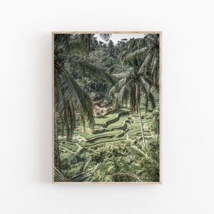 Bali Print, Indonesia Travel Print, Tropical Wall Art, Palm Tree Print, Tegallalang Rice Terrace Print, Indonesia Print, Printable Wall Art