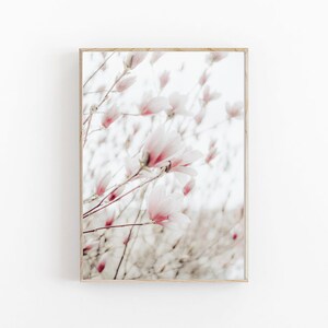 Pink Magnolia Print, Magnolia Wall Art, Printable Wall Decor, Magnolia Flower, Modern Minimalist Poster,Magnolia Art Print, Botanical Prints image 6