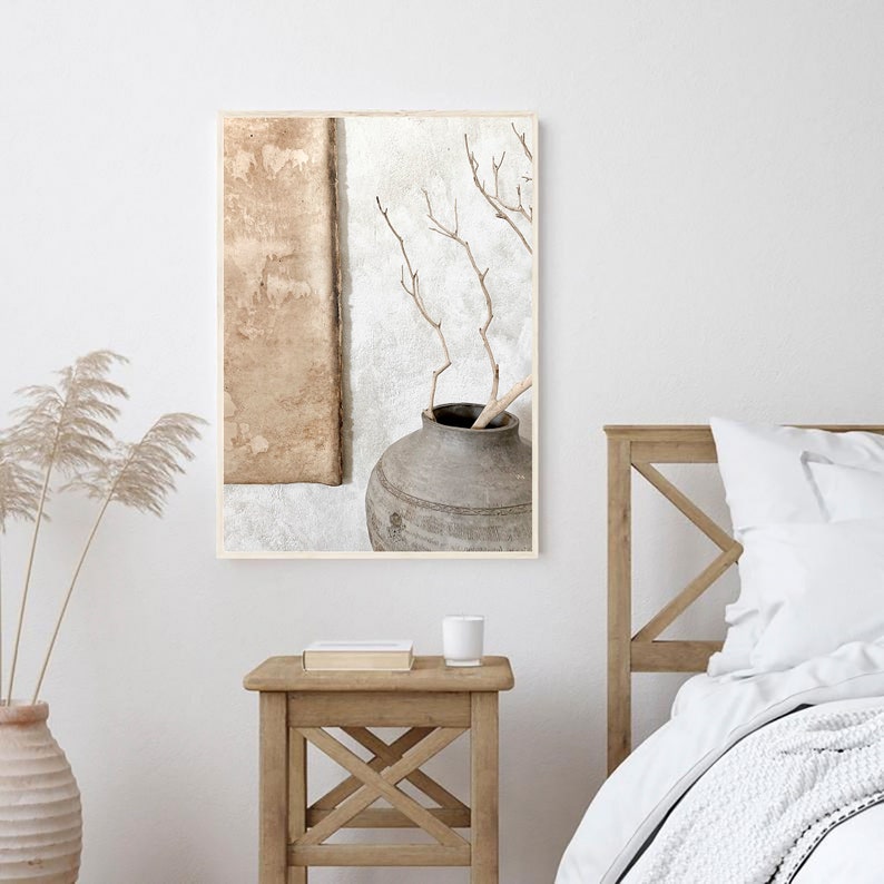 Modern Neutral Print, Boho Art Decor, Beige Art Print, Modern Minimalist Poster, Natural Tones, Pastel Art Print, Dried Grass Decor image 6