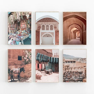 Morocco Print Set, Moroccan Architecture Print,Gallery Wall Set Of 6, Boho Wall Art Decor, Travel Wall Decor, Printable Art, Marrakesh Print