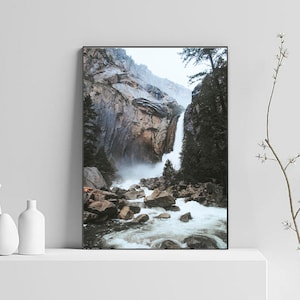 Mountain Print, Waterfall Art Print, Nature Printable Art, Mountain Wall Art,Mountain Landscape Print, Mountain Lake Art,Mountain Lake Print image 3