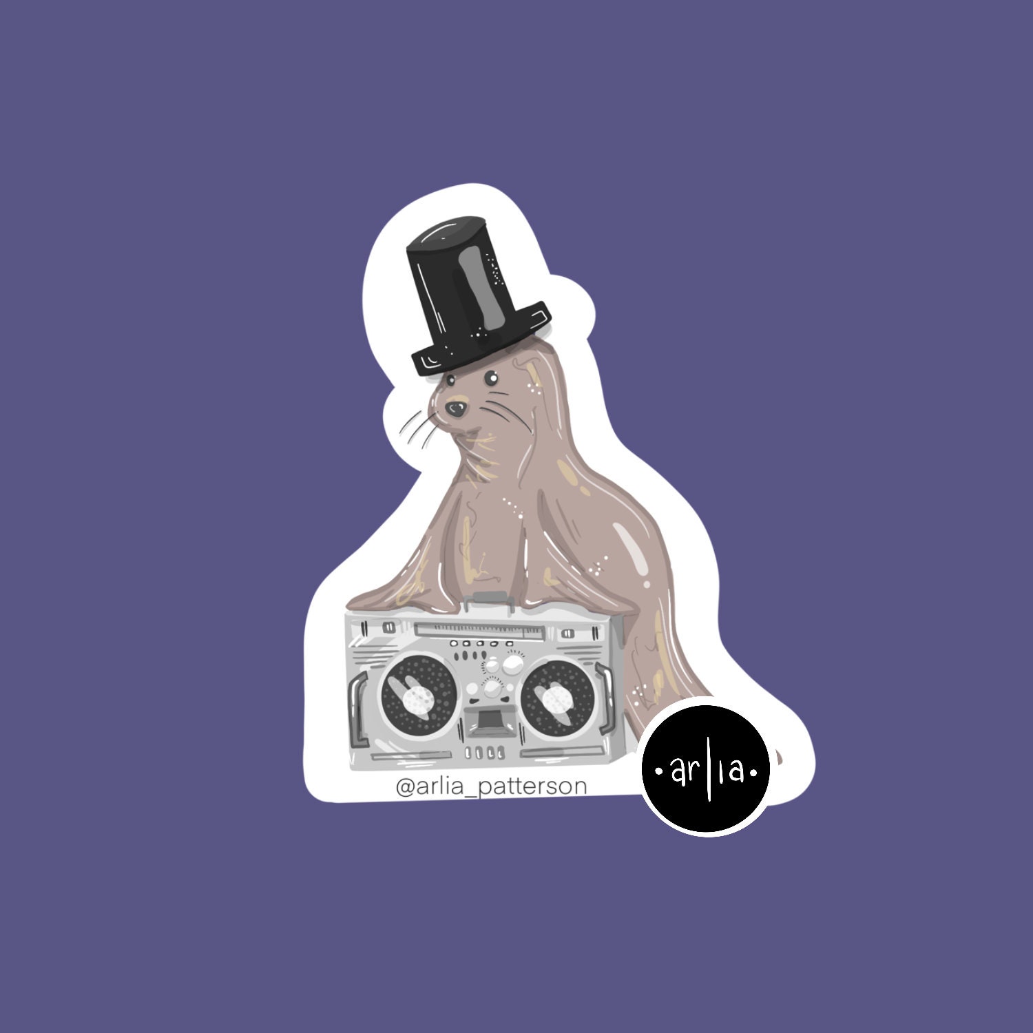 Seal in a Top Hat Etsy