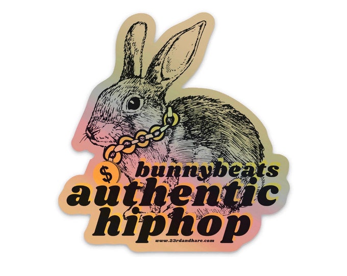 Authentic Hiphop Bunny Beats — Vinyl Sticker