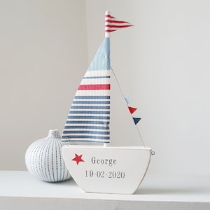 Personalised Christening or Newborn Nautical Blue Gift