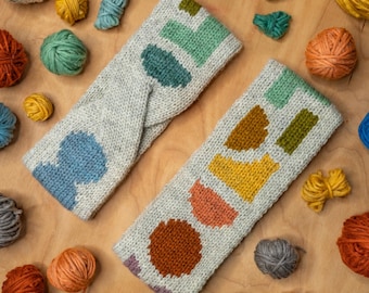 Rainbow Intarsia Headband knitting pattern – English