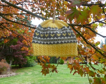 Beanie hat yellow/white/grey handknit unisex,knit spring/fall/winter accessories,soft/cozy knit headwear,cold weather beanie,handmade hat
