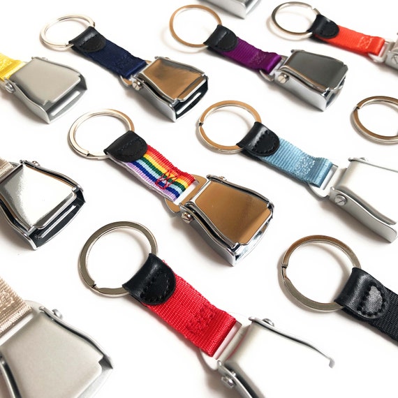 Airplane Seat Belt Keychain Multi-Colours Shiny and Matte Finish