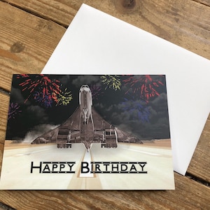 Verjaardagskaart "Happy Birthday" - Concorde Fireworks Night | A6-kaart met linnen envelop | aviamart®