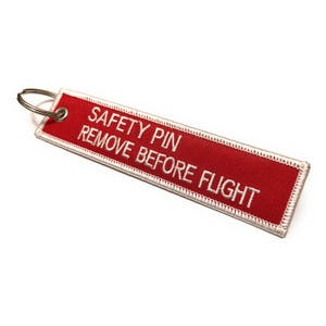 Safety Pin / Remove Before Flight Keychain | Red / White | aviamart®