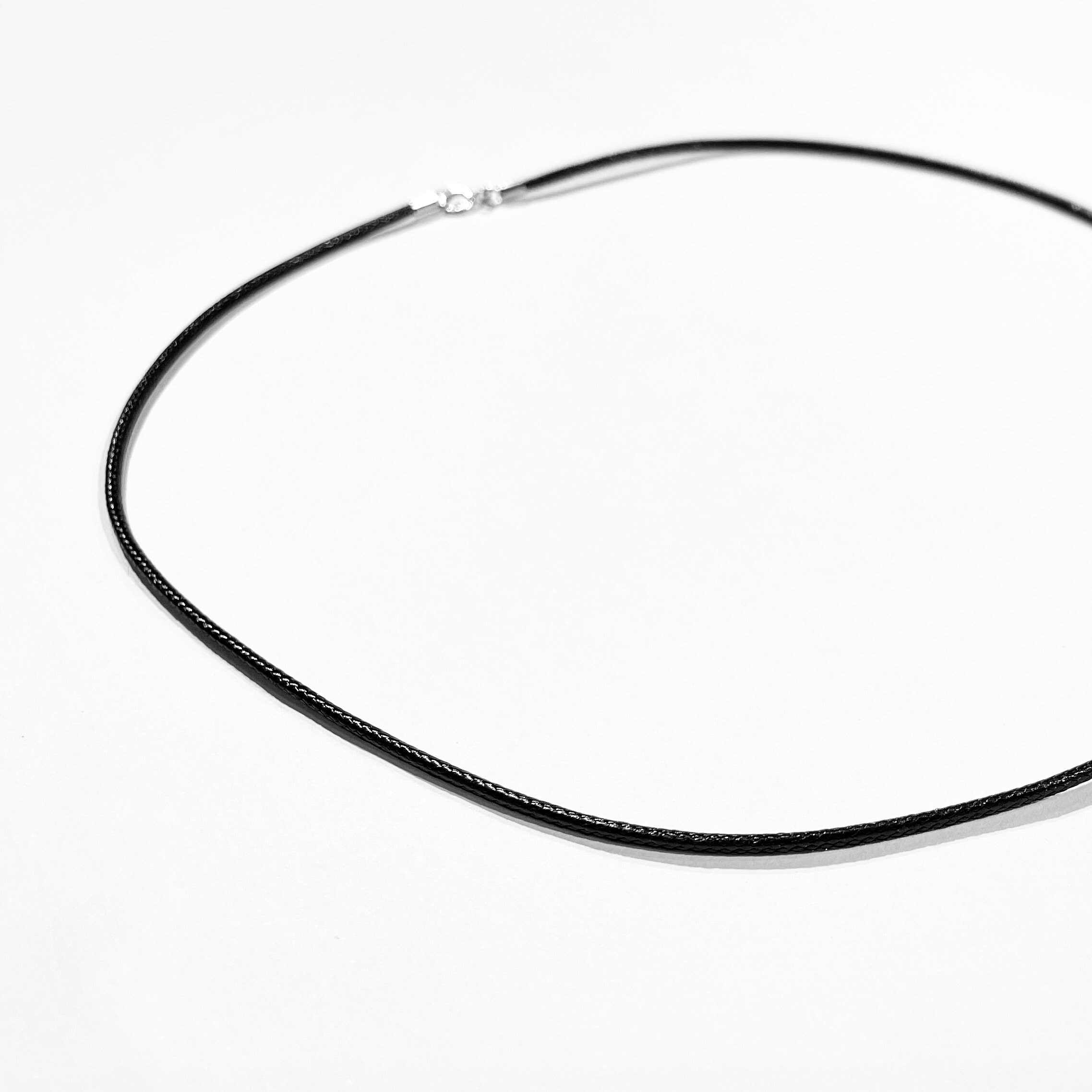 Manmade Leather Necklace, Black String Necklace, Minimalist Necklace