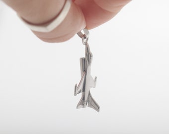 F-16 Vliegtuighanger - massief zilver (925)