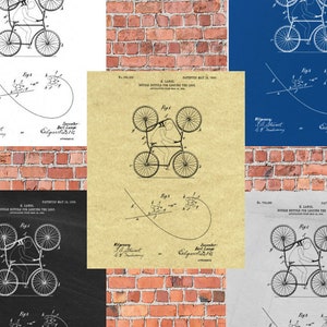 Double Bicycle 1905 Original Patent Print Blueprint Drawing Vintage Wall Art Poster Cycling Cyclist Gift Printable Instant Digital Download