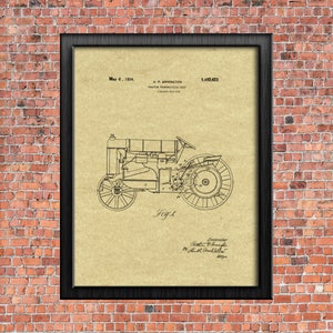 Fordson Tractor 1924 Original Patent Print Blueprint Drawing 1900s Vintage Wall Art Poster Farmer Gift Printable Instant Digital Download