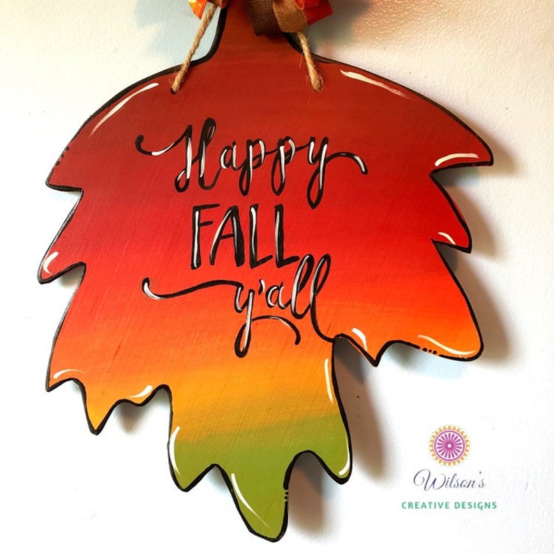 Fall Leaf Door Hanger Fall Door Hanger Leaf Door Hanger Etsy
