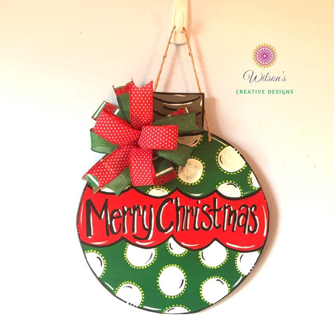 Christmas Ornament Door Hanger, Christmas Door Hanger, Holiday Door Hanger, Christmas Door Sign