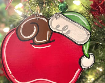 School Oversize Ornament, Teacher’s Appreciation Gift Ornament, Teacher Apple Gift, Personalized Holiday Hand Painted Wooden Ornament