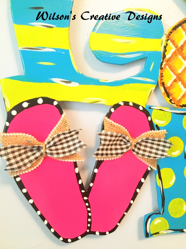 Summer Door Hanger LOVE Door Hanger Door Hanger Flip Flop Door Hanger Pineapple Door Hanger Beach Door Hanger