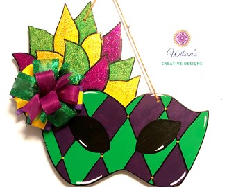 Mardi Gras Mask Door Hanger, Mardi Gras Door Hanger, Mardi Gras Decorations