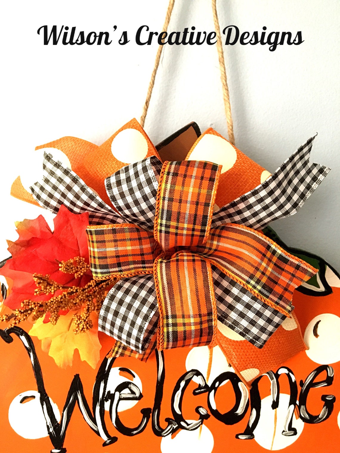 Pumpkin Door Hanger Happy Fall Door Hanger Fall Door Hanger Etsy
