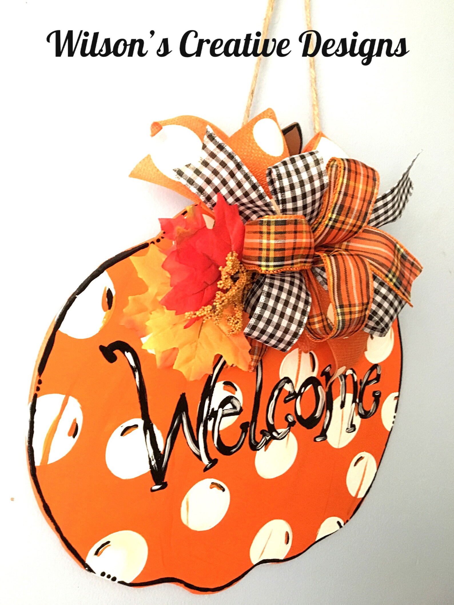 Pumpkin Door Hanger Happy Fall Door Hanger Fall Door Hanger Etsy