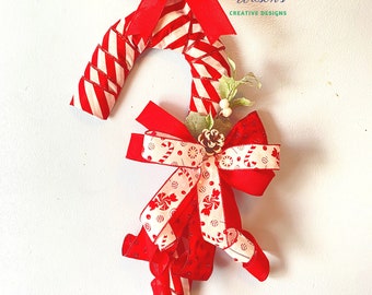 Candy Cane Door Hanger, Christmas Door Decor, Holiday Candy Decoration