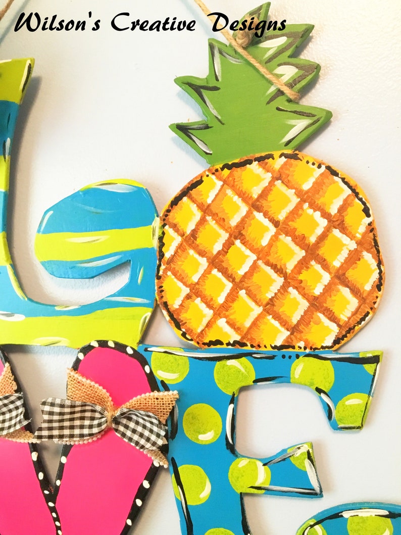 Summer Door Hanger LOVE Door Hanger Door Hanger Flip Flop Door Hanger Pineapple Door Hanger Beach Door Hanger