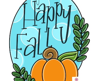 TEMPLATE: Happy Fall Door Hanger Template, Pumpkin Door Hanger Template