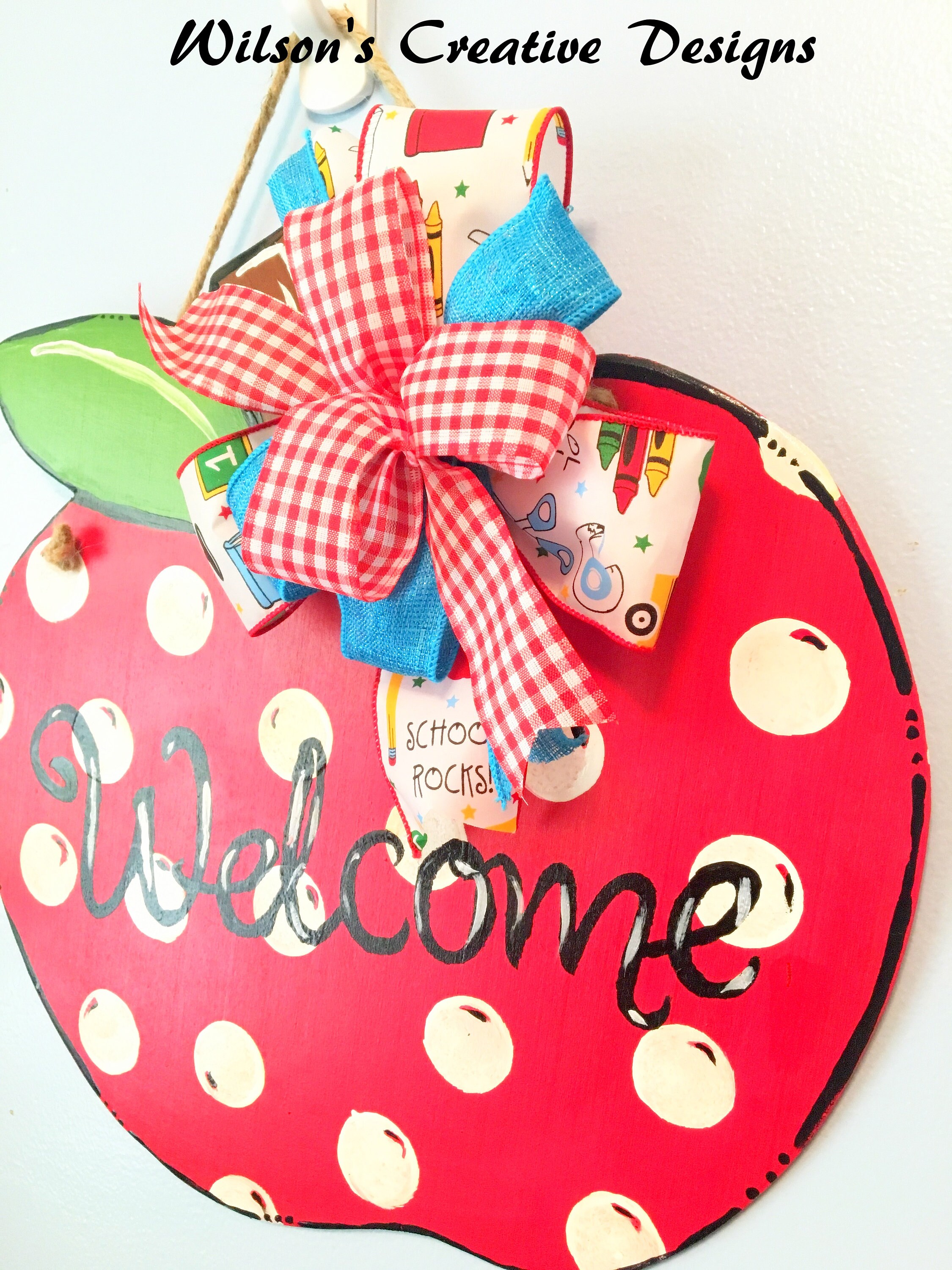 Apple Door Hanger Classroom Decoration Teacher's Door Etsy