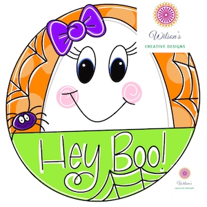 TEMPLATE: Halloween Door Hanger Template, Ghost Door Hanger Template