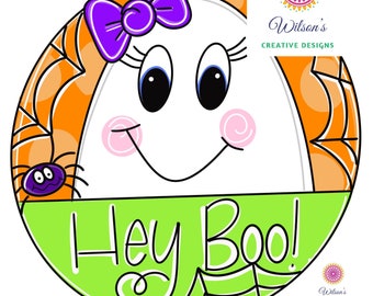 TEMPLATE: Halloween Door Hanger Template, Ghost Door Hanger Template