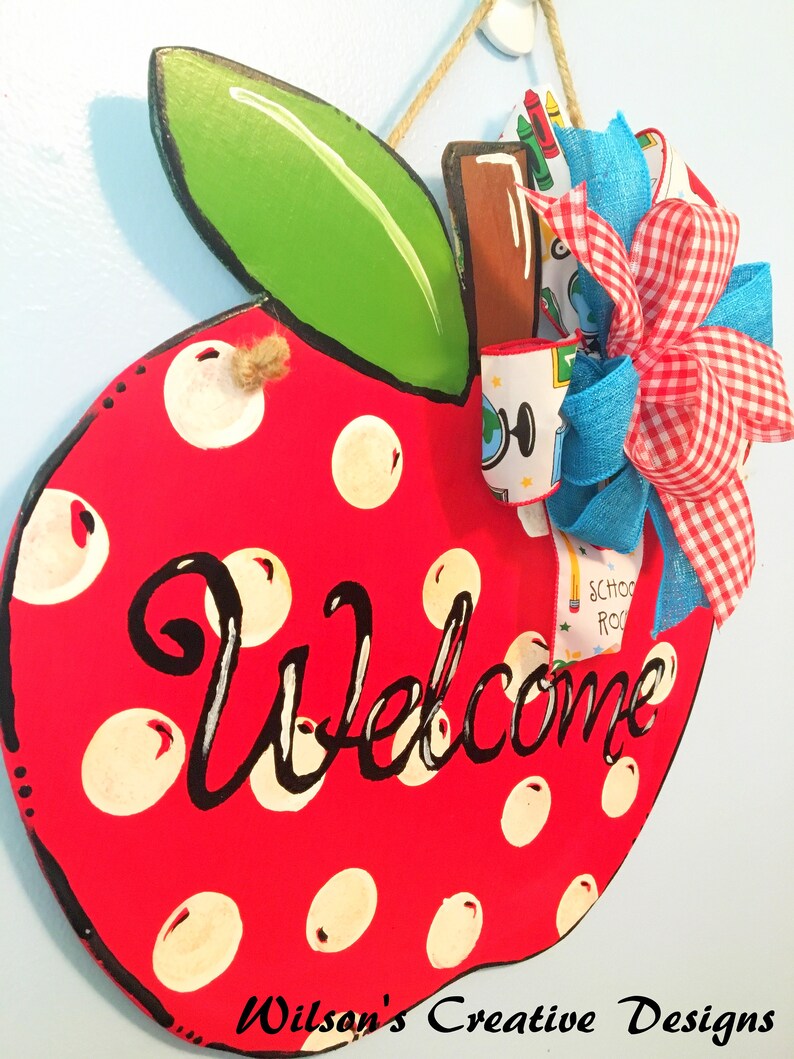 Apple Door Hanger Classroom Decoration Teacher's Door Etsy