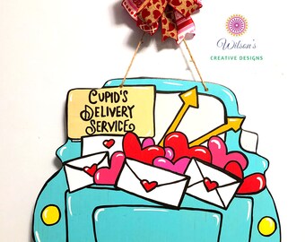 Valentine Truck Door Hanger, Valentine Door Hanger, Valentines Day Door Hanger, Valentine Door Decor, Valentine Door Decorations