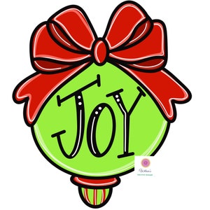 TEMPLATE: Joy Ornament Door Hanger Template, Christmas Door Hanger Template, Holiday Door Sign