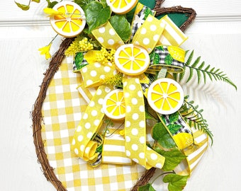 Lemon Door Hanger, Lemon Wreath for front door, Summer Lemon Door Hanger, Summer Lemon Wreath