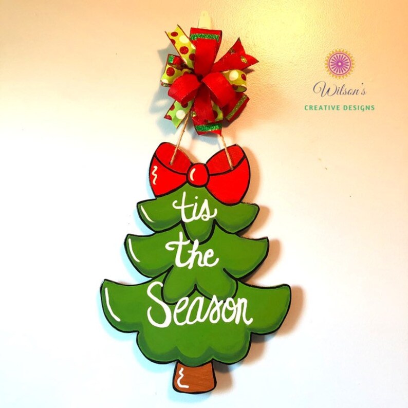 Christmas Tree Door Hanger Christmas Door Hanger Christmas Etsy
